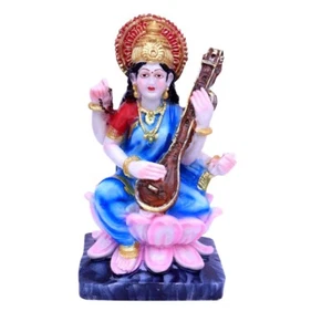 Göttin Saraswati Idol für Zuhause/Büro/Tempel (Größe: 18cmx10cmx08cm) USA - Bild 1 von 3