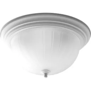 Progress Lighting 3-Light Close-To-Ceiling Light, Textured White, Ribbed Glass - Picture 1 of 1