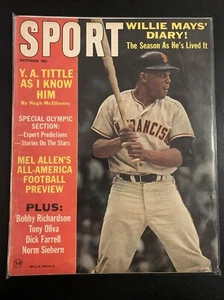 Sport Magazine October 1964 Willie Mays Tittle Allen Richardson Oliva Siebern - Picture 1 of 2