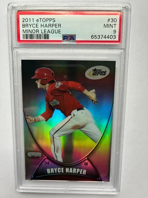 2011 eTopps #30 BRYCE HARPER RC Minor League #/1499 PSA 9 Mint - Image 1 of 2