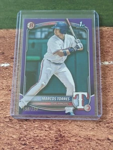 2025 Bowman 1st Purple Paper /250 Marcos Torres #BP-94 MLB Texas Rangers - Picture 1 of 2