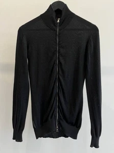 Prada Wool Full Zip Jumper with Leather Tab Size 46 - Picture 1 of 7