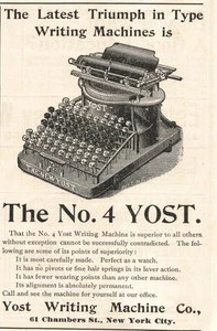 Yost Typewriter New York City Edwardian Era 1905 Print 2T1-56 - Picture 1 of 1