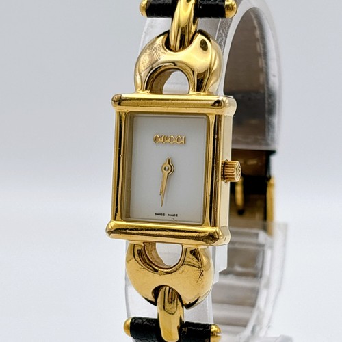 Orologio da donna Gucci 1800L quarzo quadrante oro spedizione veloce Giappone autentico