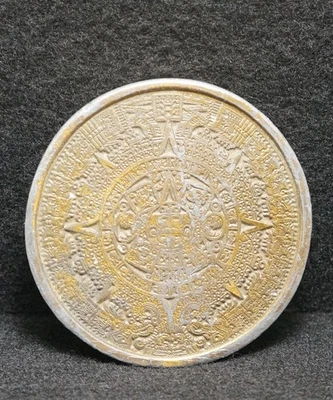 WG09112 HEBILLA DE CINTURÓN DE LATÓN VINTAGE AÑOS 70 ****CALENDARIO MAYA**** OBRAS DE ARTE RELIGIOSAS Foto 1 de 2