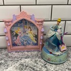 Disney Kids Princess Castle Wall Clock & Cinderella Musical Figurine Pink Y2K
