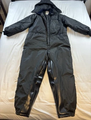 Mono de moto de nieve aislado Zerowear vintage años 70 negro para hombre XL Foto 1 de 4