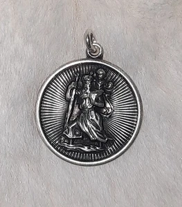 Silber 835 Anhänger Gott Schutze Dich Gebraucht - Bild 1 von 6