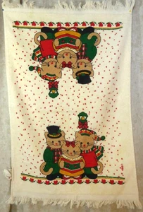 Home Decor Kitchen Holiday Hand Towel Christmas Caroling Cats Family 22.5"x15.5" - Picture 1 of 3