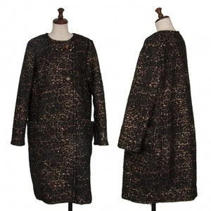 SENSOUNICO NERO Poly Leopard Quilt Collarless Coat Size 40(K-130873) - Picture 1 of 12