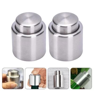 2pcs Wine Stoppers Plug Bottle Accessory Bottle Sealing Plug (Argento) - Immagine 1 di 4