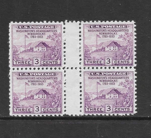U.S. SCOTT 752 MH NGAI - 1935 3c VERTICAL GUTTER BLOCK - SPECIAL PRINTING - Picture 1 of 2
