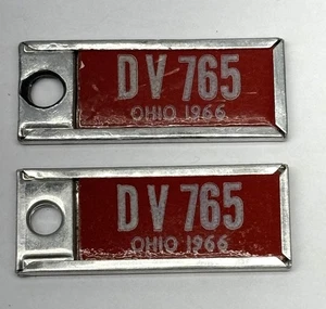 Schlüsselanhänger Anhänger behinderte amerikanische Veteranen DAV Mini Nummernschild Ohio 1966 - Bild 1 von 2