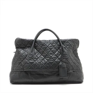 Chanel Matelasse Coating canvas Boston bag Black Silver Metal Fittings 15XXXXXX - Picture 1 of 14