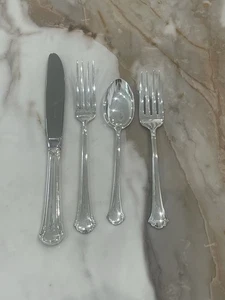 Tenedores de cena/ensa Chippendale de plata esterlina 4 piezas cuchara y cuchillo de colección - Imagen 1 de 8