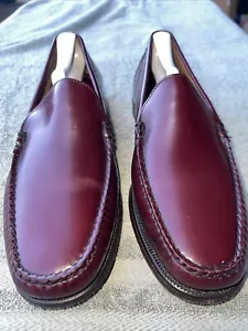 sebago mens size 9 wide shoes red leather slip on comfort loafers - Picture 1 of 7