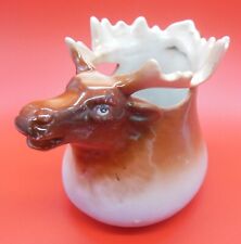 Porcelain Moose Head & Antler Rack Creamer 4½ Inches Tall 1.25 C Austria