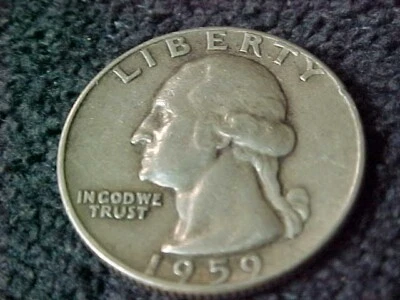 1959 D  WASHINGTON QUARTER CIRCULATED  SILVER - Image 1 of 2