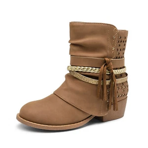 Toddlers Girls Youth Ankle Boots Side Zipper Fashion Boots Block Heels Boots - Picture 1 of 29