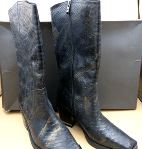 Vince Camuto Leather VE-BABELLIE Cowboy Boots Women’s SZ 8M Black Arizona - Picture 1 of 10