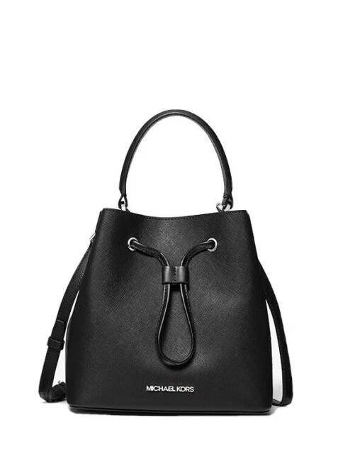 Michael Kors Suri Leather Medium Bucket Women's Bag - Black (35T0SU2C5L)