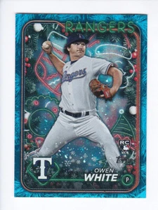 2024 Topps Holiday #H143 OWEN WHITE RC Texas Rangers BLUE HOLIDAY TREE ROOKIE - Picture 1 of 2