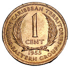 1955 East Caribbean States Cent-Ms, Red-Km 2-Free Usa Shipping