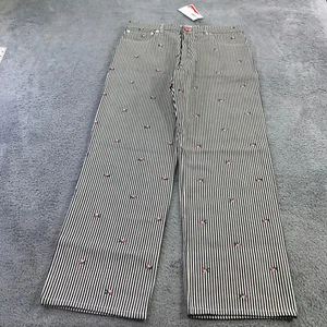 Kenzo Jeans Mens 34 Rinse Blue Denim Striped Floral Suisen Relaxed Boke Flower a - Picture 1 of 17