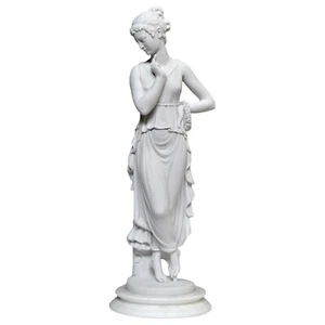 The Ballerina In Silence Marble Sculpture With Alabaster Base H 40Cm - Picture 1 of 10