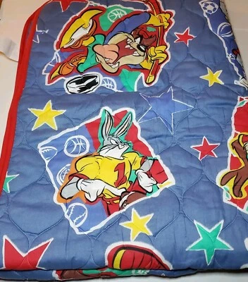 De colección 1997 Looney Tunes Cuna Manta Edredón Deportes Bugs Bunny Taz  Foto 1 de 4