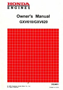 Honda GXV610 GXV620 Engine Owners Manual : 31ZJ4611 - Picture 1 of 1