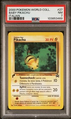 Baby Pikachu - Pikachu World Collection 2000 - PSA 7 - Italian Pokemon Card - Image 1 of 2