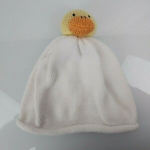 Vintage 2003 Gymboree Unisex Girl Boy White Knit Sweater Hat Easter Duck 12-18