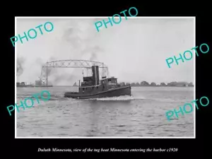 OLD 8x6 HISTORIC PHOTO OF DULUTH MINNESOTA THE TUGBOAT MINNESOTA c1920 - Picture 1 of 1