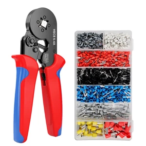 1200 Ferrule Crimper Plier Kit 0.25-10mm²Wire End Terminal Ratchet Crimping Tool - Picture 1 of 12