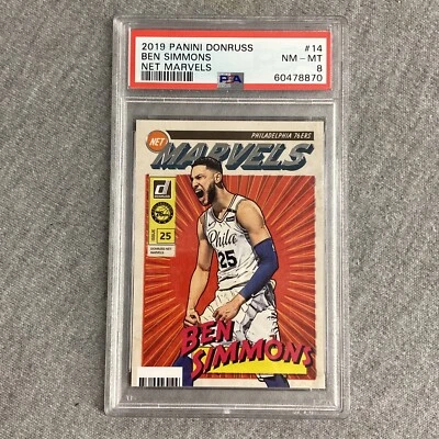 2019 Donruss Net Marvels #14 Ben Simmons PSA 8 Mint 76ers Nets Brooklyn - Image 1 of 2