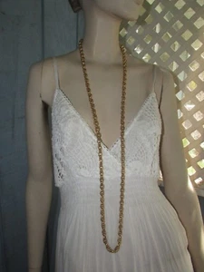 FABELHAFTE LANGE GOLDFARBENE VINTAGE HALSKETTE TOLLE GLIEDER - Bild 1 von 5