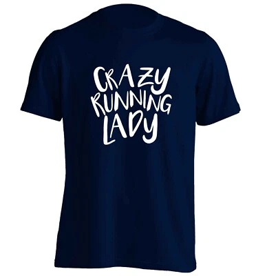 Crazy running lady, t-shirt fitness workout healthy jog spring gift 6044 - Image 1 of 4