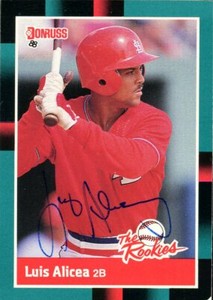 1988 Donruss LUIS ALICEA Signed Card autograph AUTO CARDINALS RC PUERTO RICO