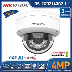 New!! US Hikvision 4MP Acusense Hybrid Light DS-2CD2143G2-LI Dome Network Camera - Picture 1 of 19