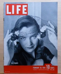 Life Magazine - February 28, 1944 - Ella Raines photo cover - WW2, Fun in Mexico - Picture 1 of 2