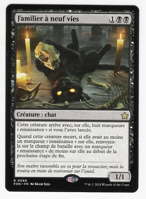 1 X Familier à neuf vies / Nine-lives familiar - Rare - Fondations de Magic - VF - Photo 1/2