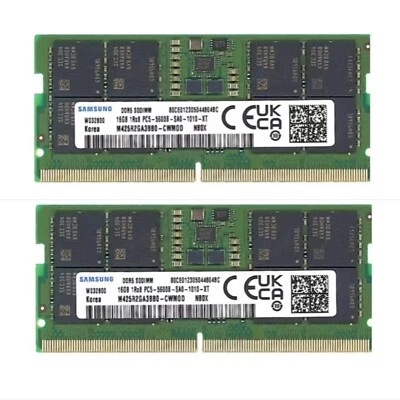 Samsung 32GB 2X 16GB DDR5 5600MHz PC5-44800 M425R2GA3BB0-CWM SODIMM Memory Ram - Image 1 of 4