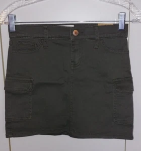ABERCROMBIE KIDS GIRL'S ARMY GREEN COTTON/VISCOSE/SPANDEX SKIRT-9/10-NWT-$34 - Picture 1 of 4