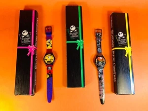 1993 Nightmare Before Christmas Lot of 2 Watches + Empty Box Burger King Promo - Picture 1 of 20
