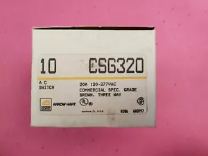 **10 PACK** Arrow Hart CSG320, 3-Way, 20A, 120-277V AC, Toggle Switch, Brown - Picture 1 of 6