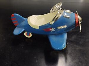 Teleflora Pedal Car Blue Airplane Vintage Replica Die Cast Collectors Toy