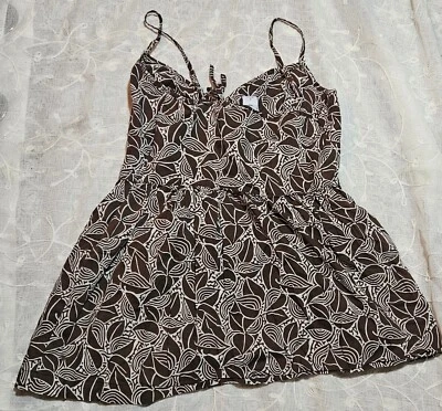 Blusa Top GAP Pequeña Algodón Marrón Crema Bebé Muñeca Espagueti Y2k Vintage Casa de Campo Foto 1 de 4