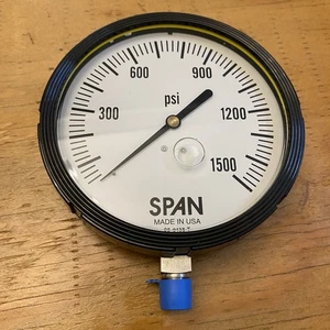 SPAN 5" Pressure Gauge 05-0138-T, 0-1500 PSI Industrial NEW Made in USA - Picture 1 of 4