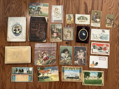 Gran lote de postales antiguas, álbum de firmas, marcos, libro de recetas, encanto, etc. Foto 1 de 4